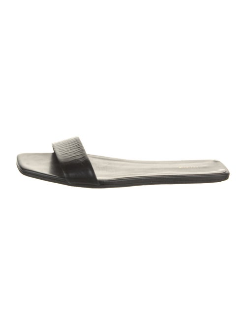 The Row Leather Colorblock Pattern Slides