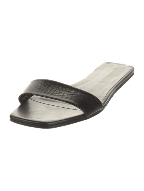 The Row Leather Colorblock Pattern Slides