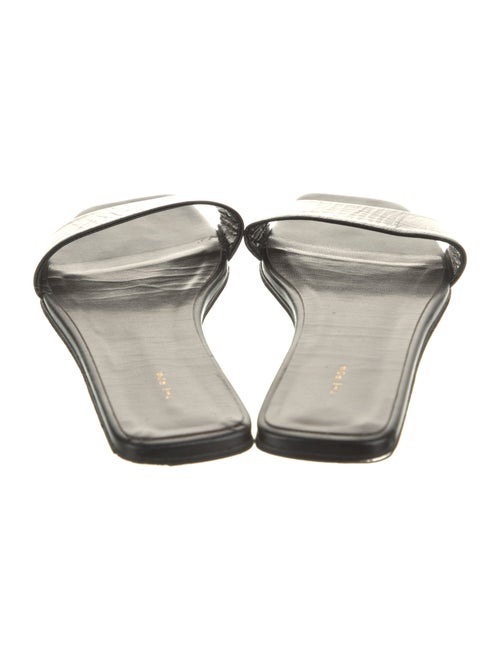 The Row Leather Colorblock Pattern Slides