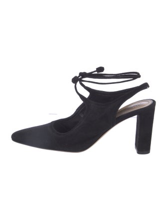The Row Suede Slingback Pumps