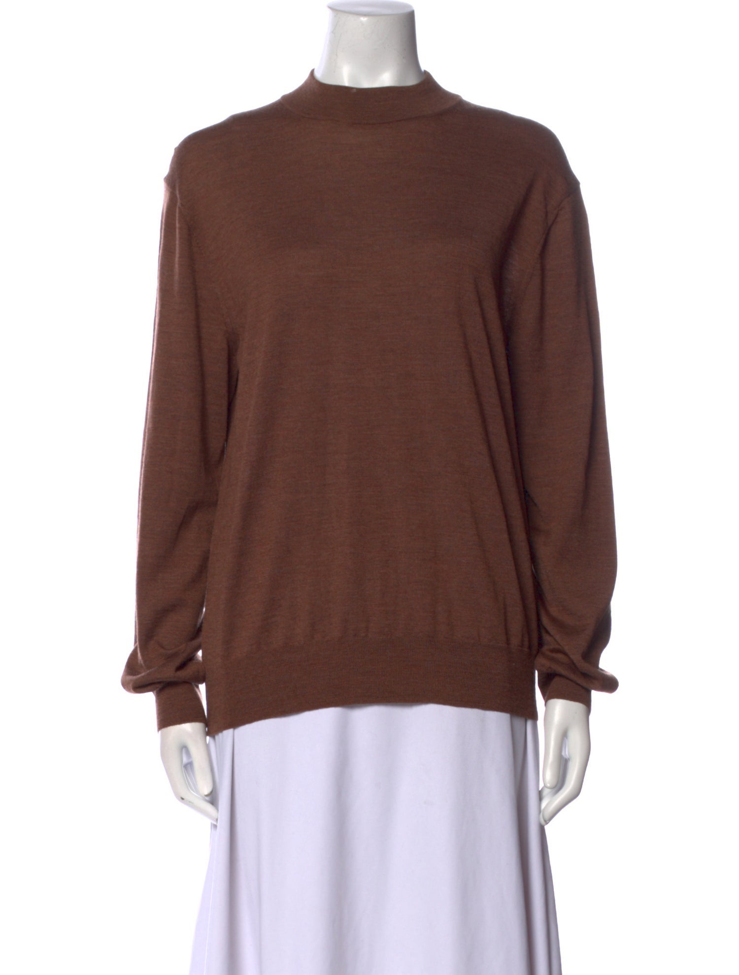 The Row Merino Wool Mock Neck Sweatshirt