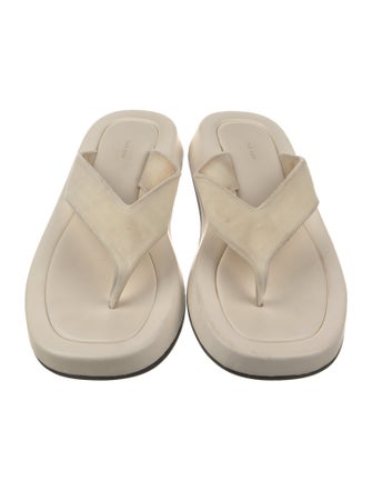 The Row Ginza Velvet Flip Flops