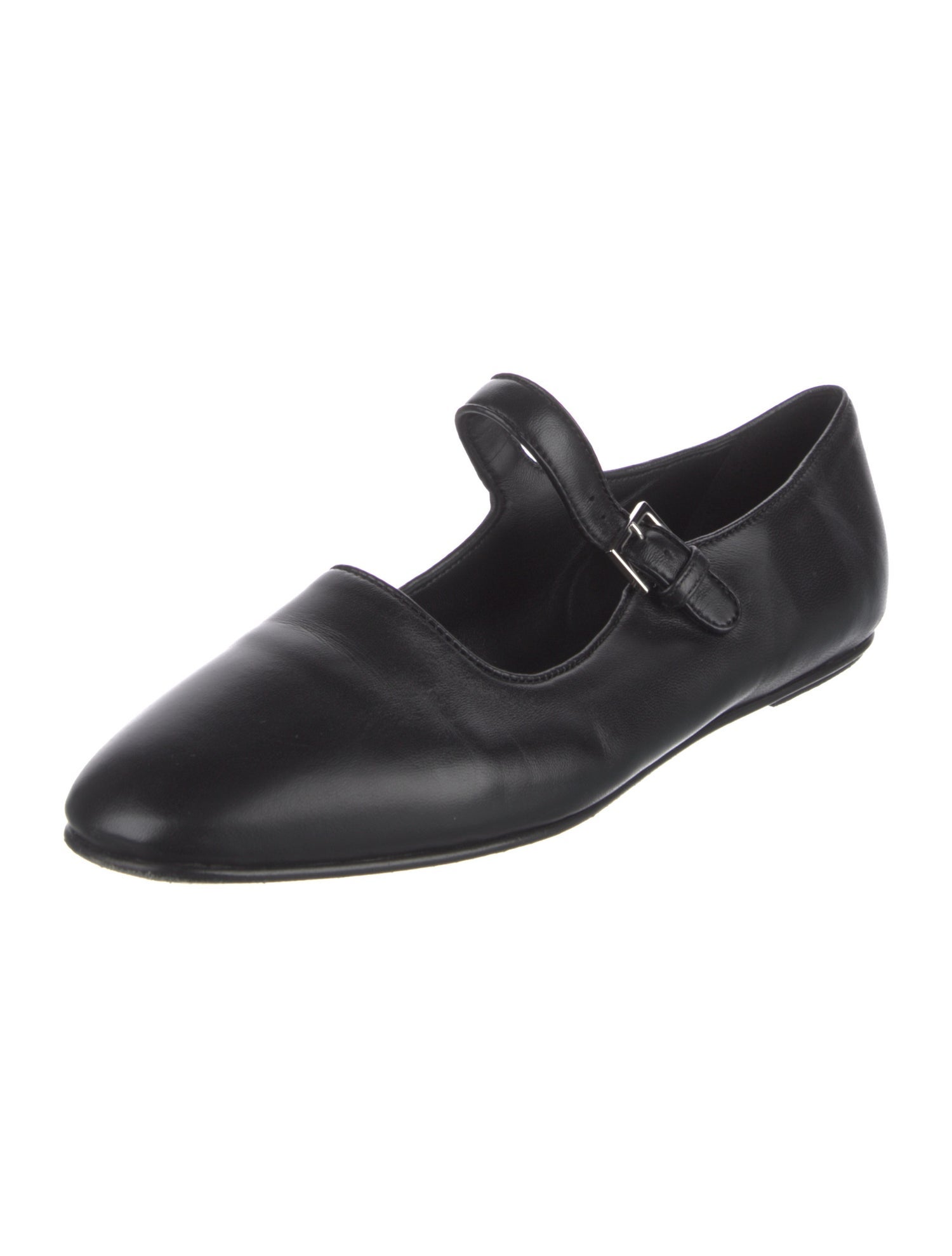 The Row Ava Leather Mary Jane Flats