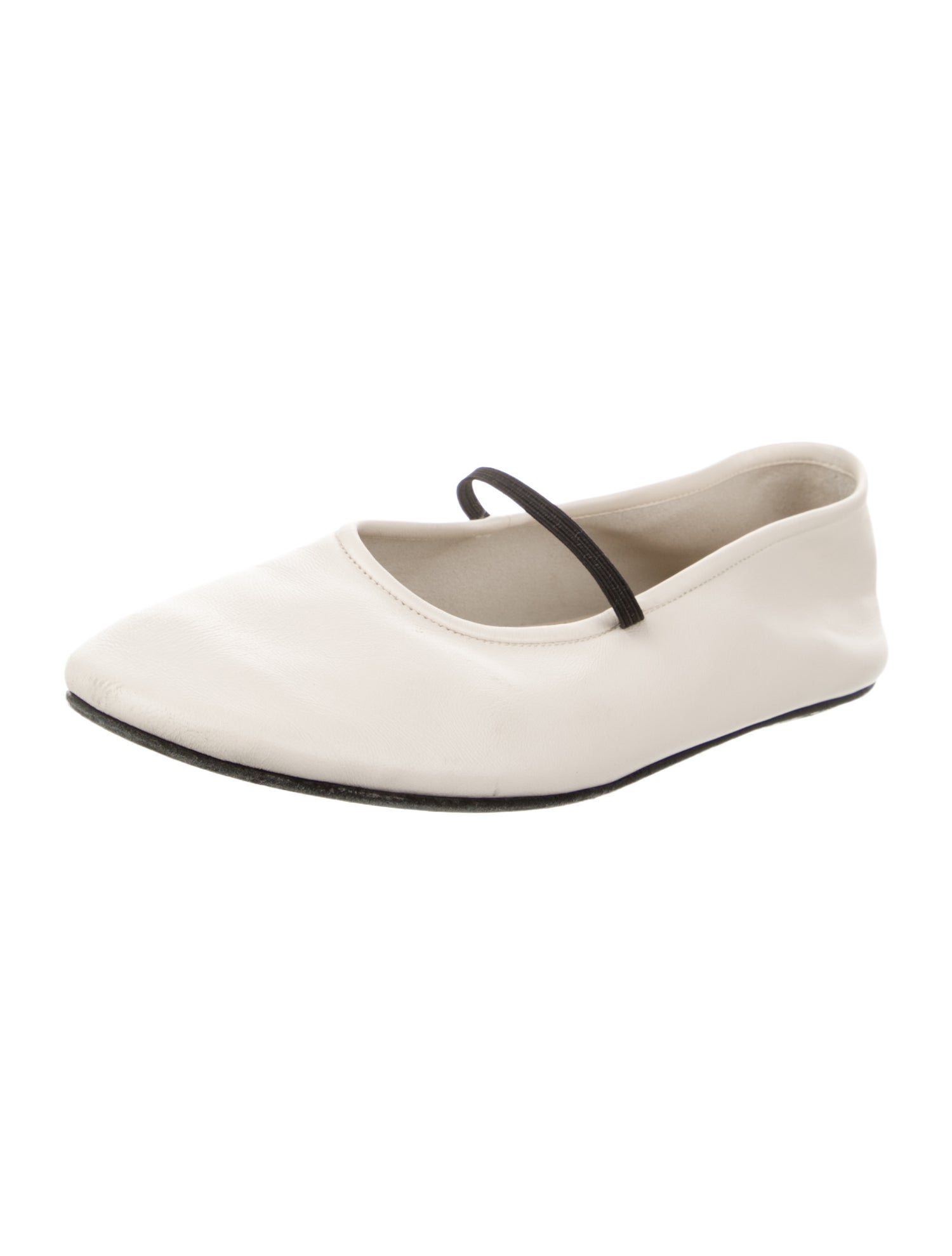 The Row Leather Mary Jane Flats