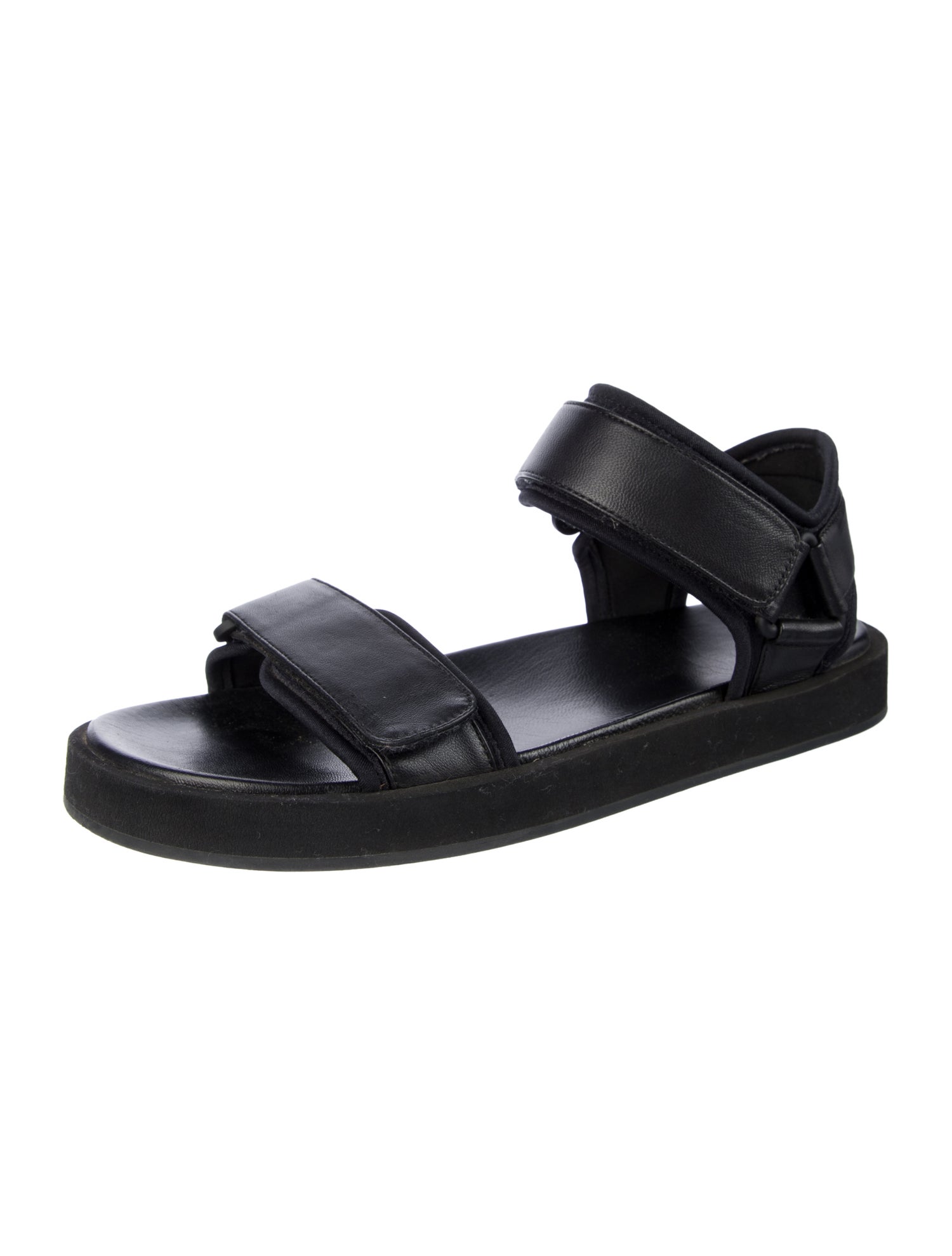 The Row Hook-and-Loop Leather Slingback Sandals