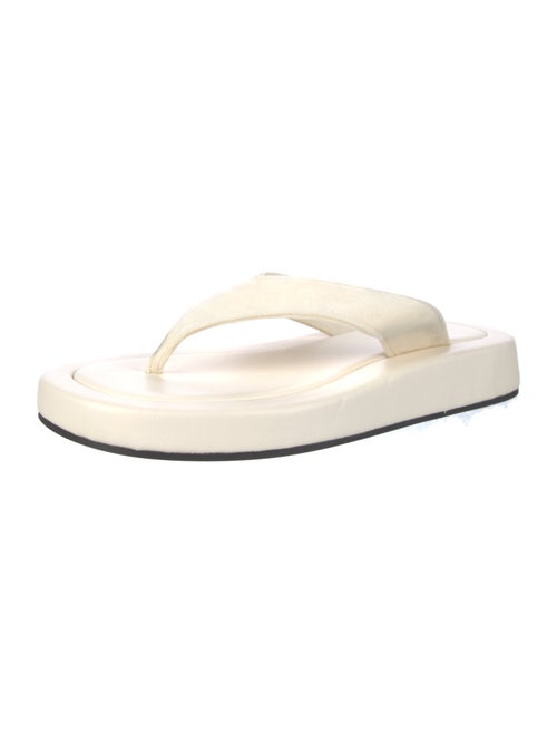The Row Ginza Velvet Flip Flops