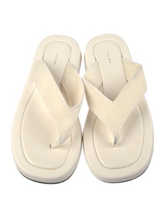 The Row Ginza Velvet Flip Flops