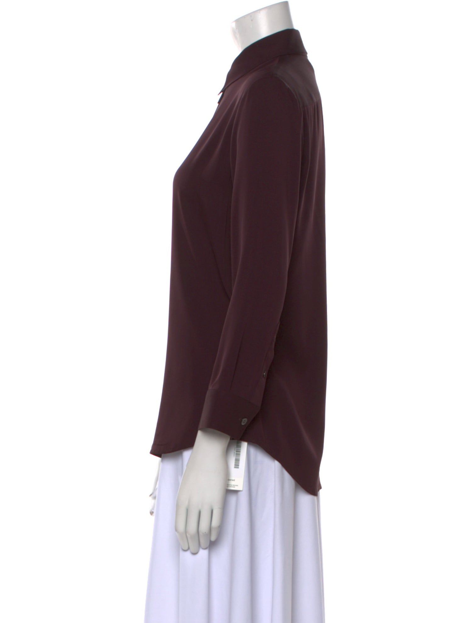 The Row Silk Three-Quarter Sleeve Button-Up Top