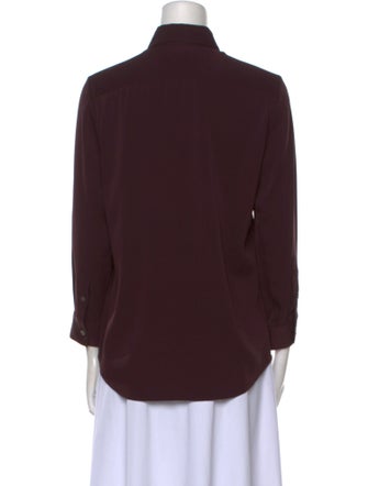 The Row Silk Three-Quarter Sleeve Button-Up Top