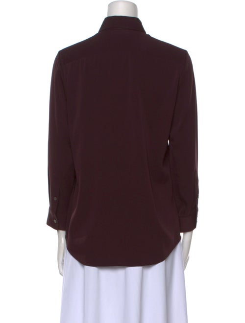 The Row Silk Three-Quarter Sleeve Button-Up Top