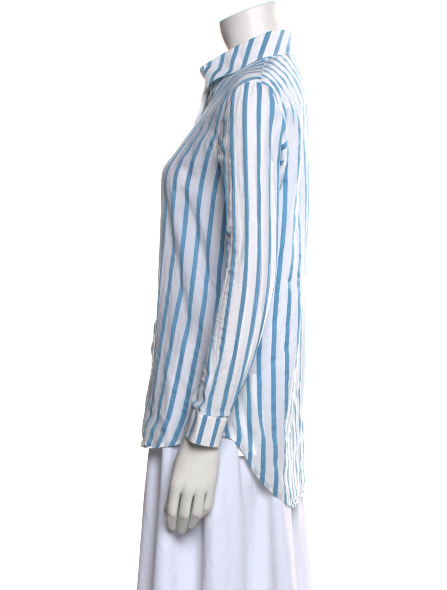 The Row Striped Long Sleeve Button-Up Top