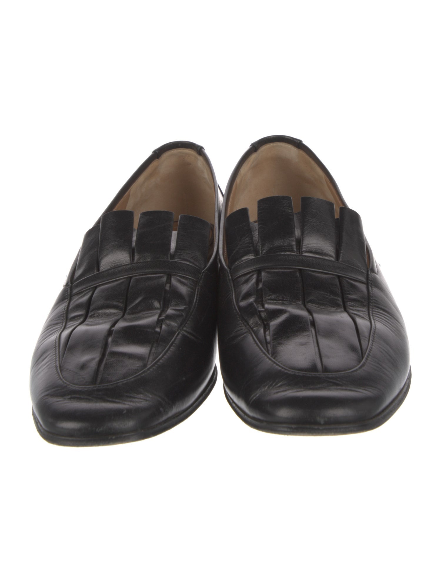 The Row Adam Pleat Leather Loafers