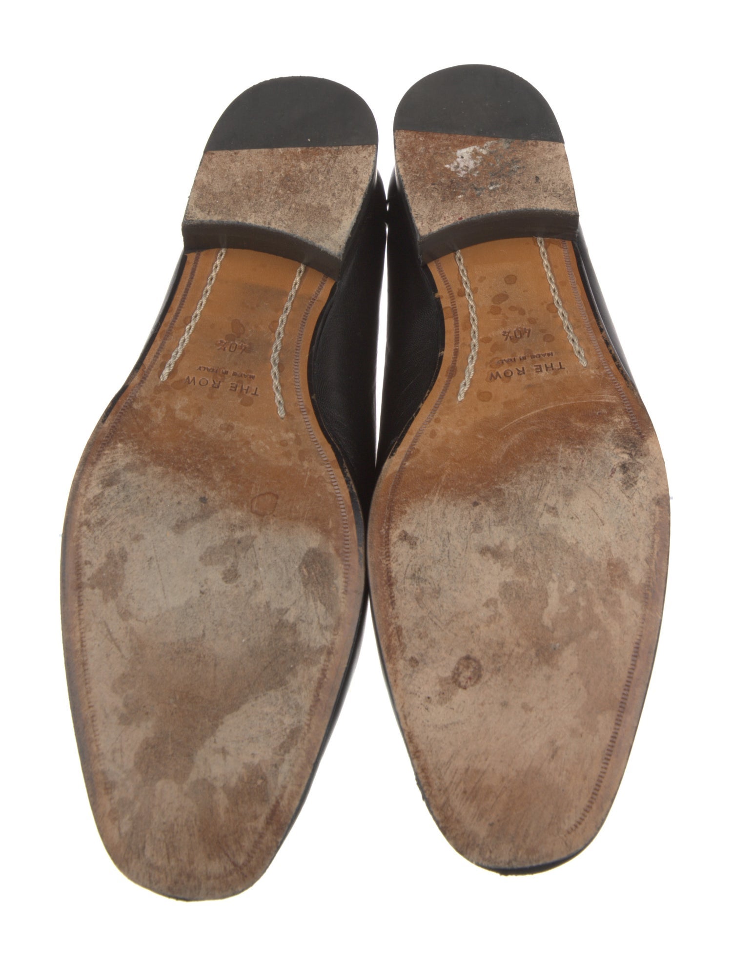 The Row Adam Pleat Leather Loafers