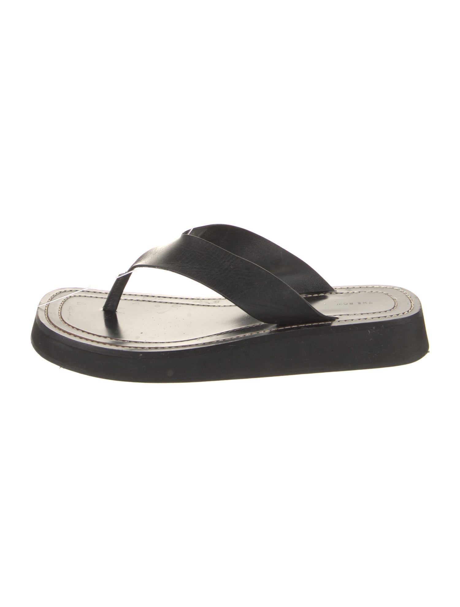 The Row Leather Flip Flops