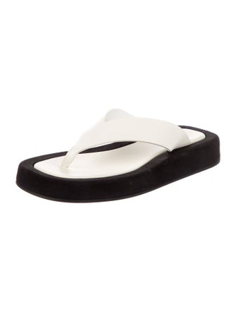 The Row Ginza Leather Flip Flops