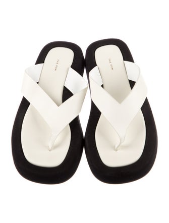 The Row Ginza Leather Flip Flops