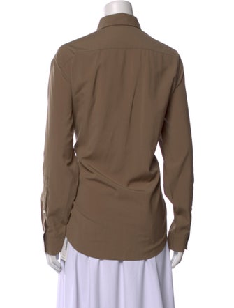 The Row Virgin Wool Long Sleeve Button-Up Top