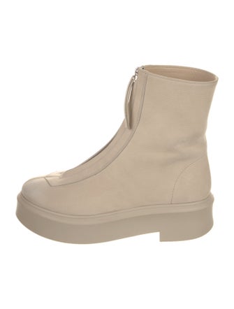 The Row Zipped Boot I Leather Combat Boots