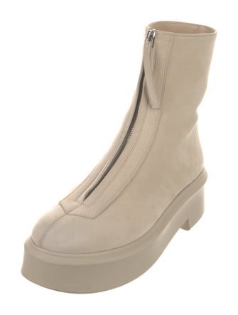 The Row Zipped Boot I Leather Combat Boots