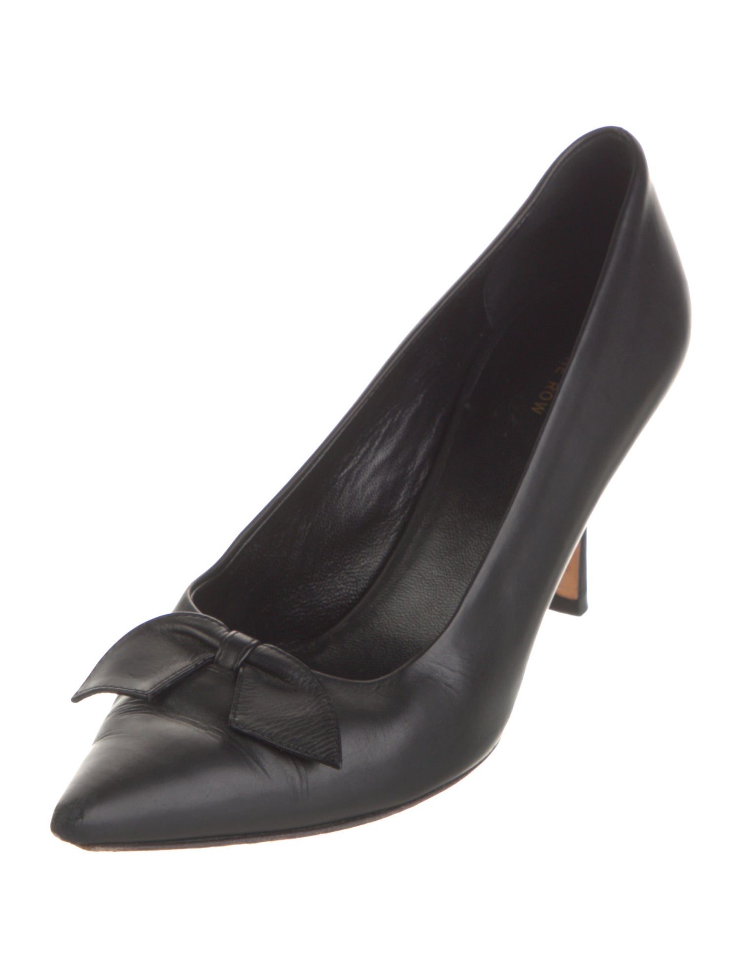The Row Leather Bow Accents Pumps