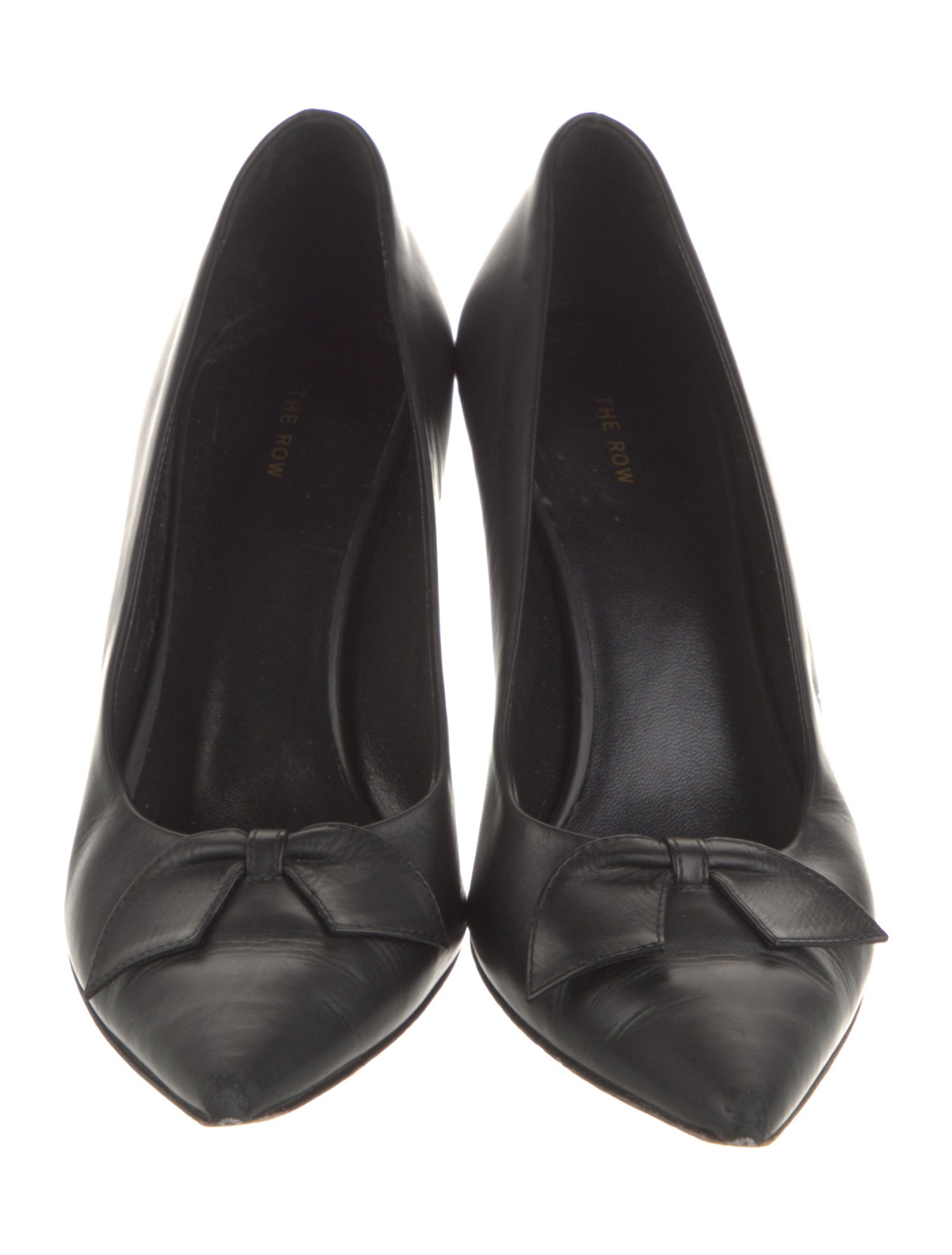 The Row Leather Bow Accents Pumps