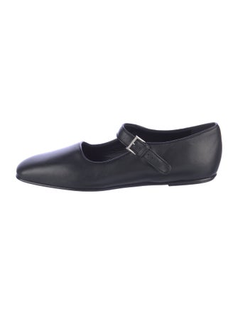 The Row Ava Leather Mary Jane Flats