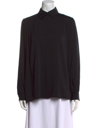 The Row Silk Long Sleeve Button-Up Top