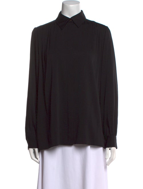 The Row Silk Long Sleeve Button-Up Top
