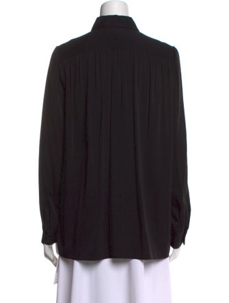 The Row Silk Long Sleeve Button-Up Top