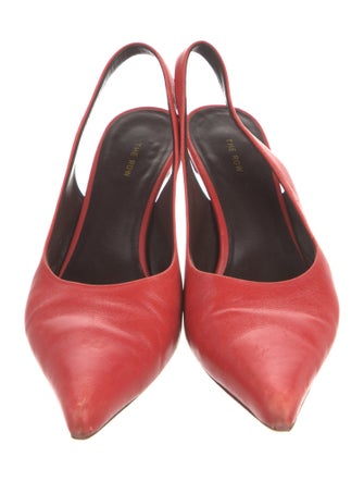 The Row Leather Slingback Pumps