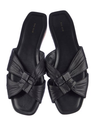 The Row Leather Slides