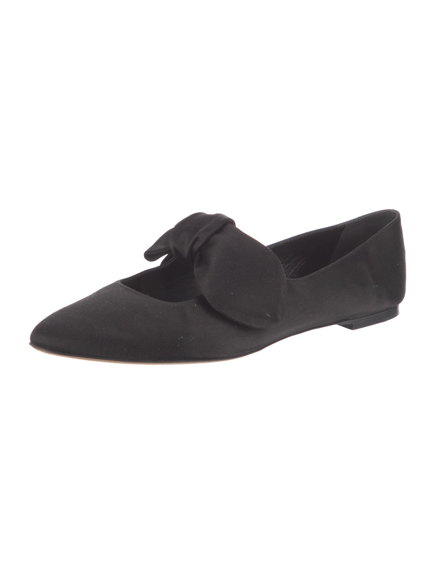 The Row Satin Bow Accents Mary Jane Flats