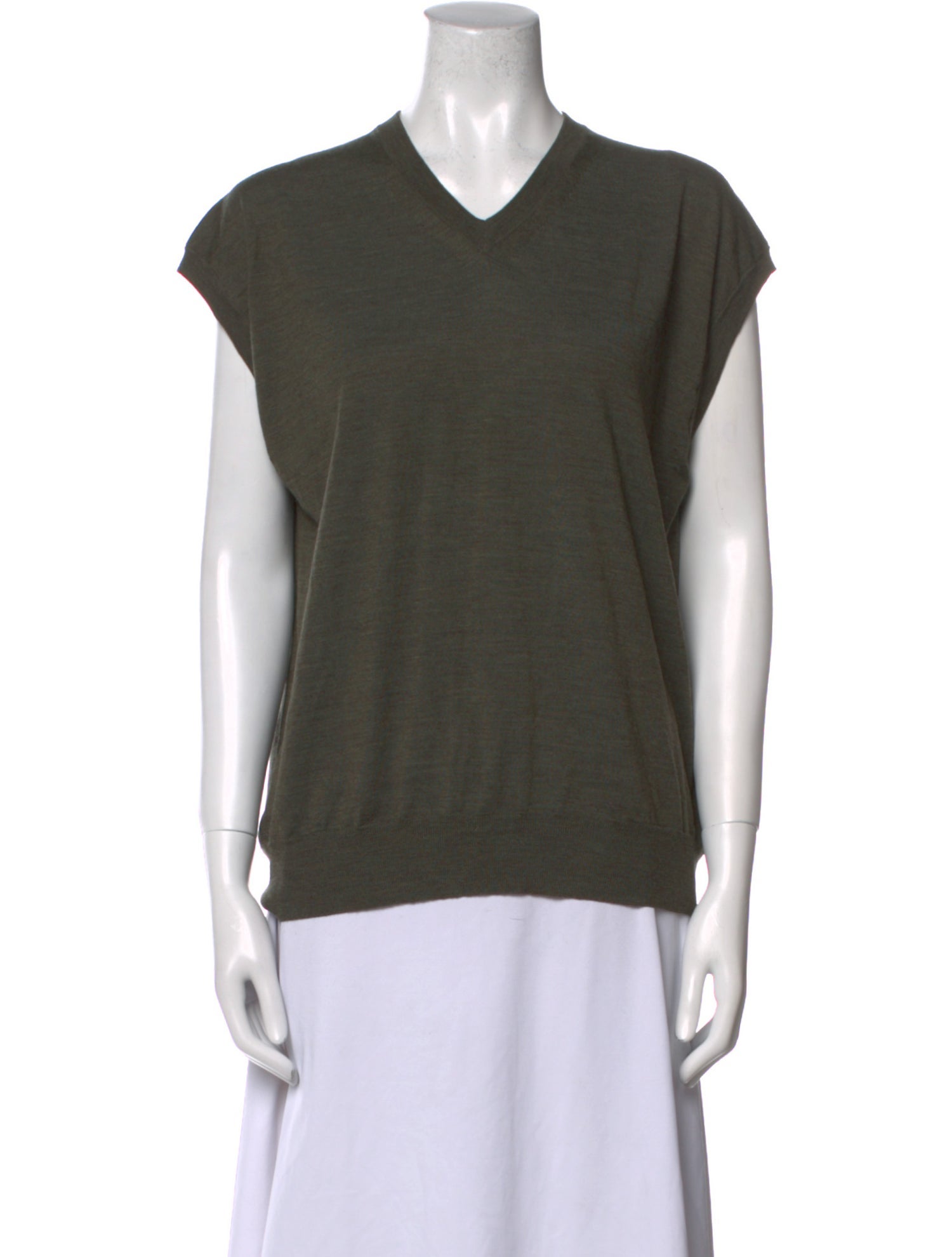 The Row Merino Wool V-Neck Top