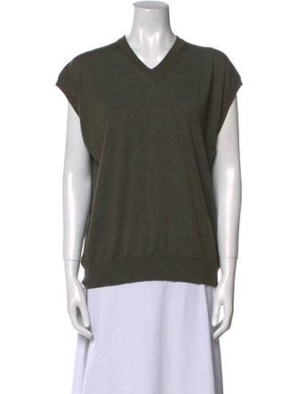 The Row Merino Wool V-Neck Top