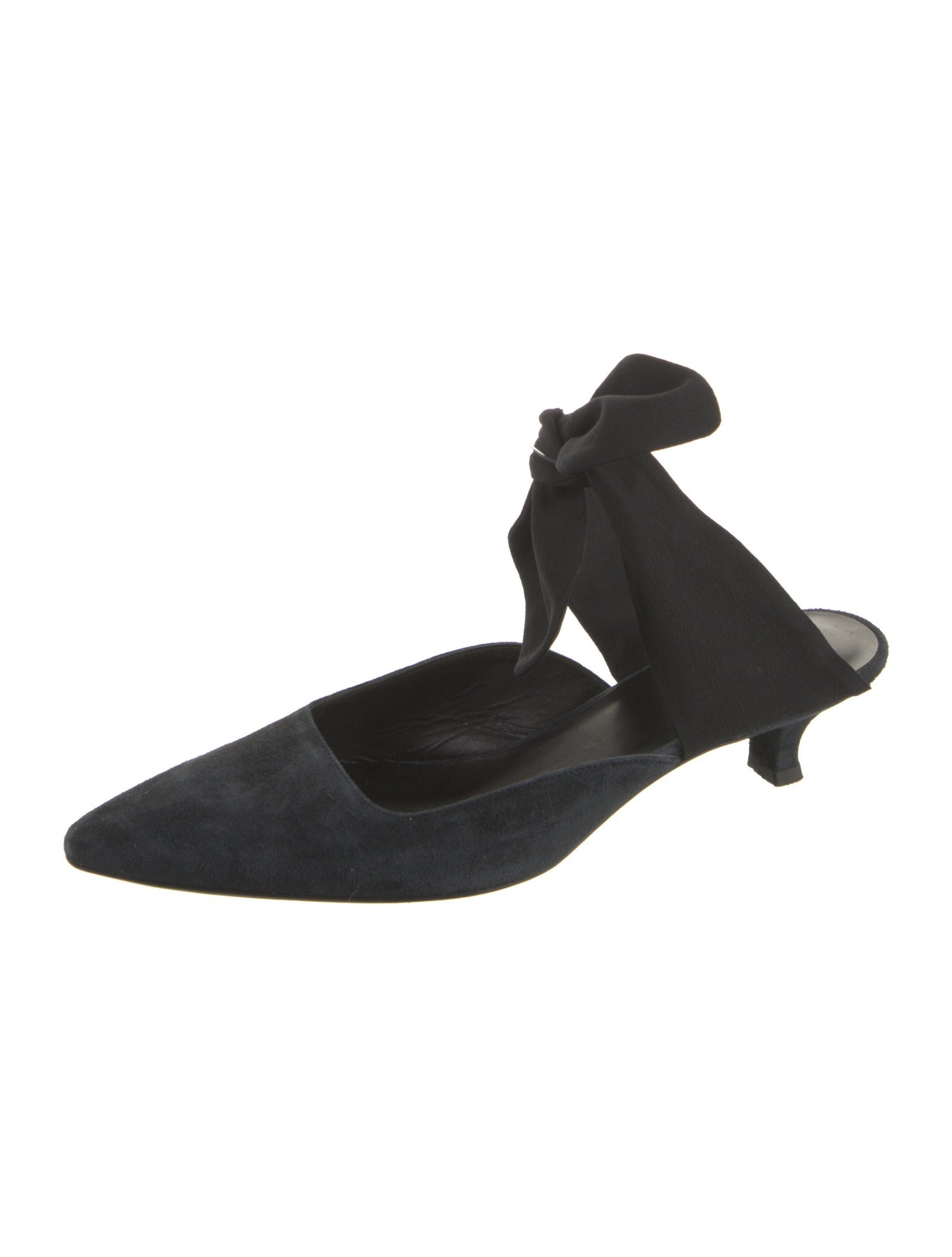 The Row Suede Bow Accents Mules