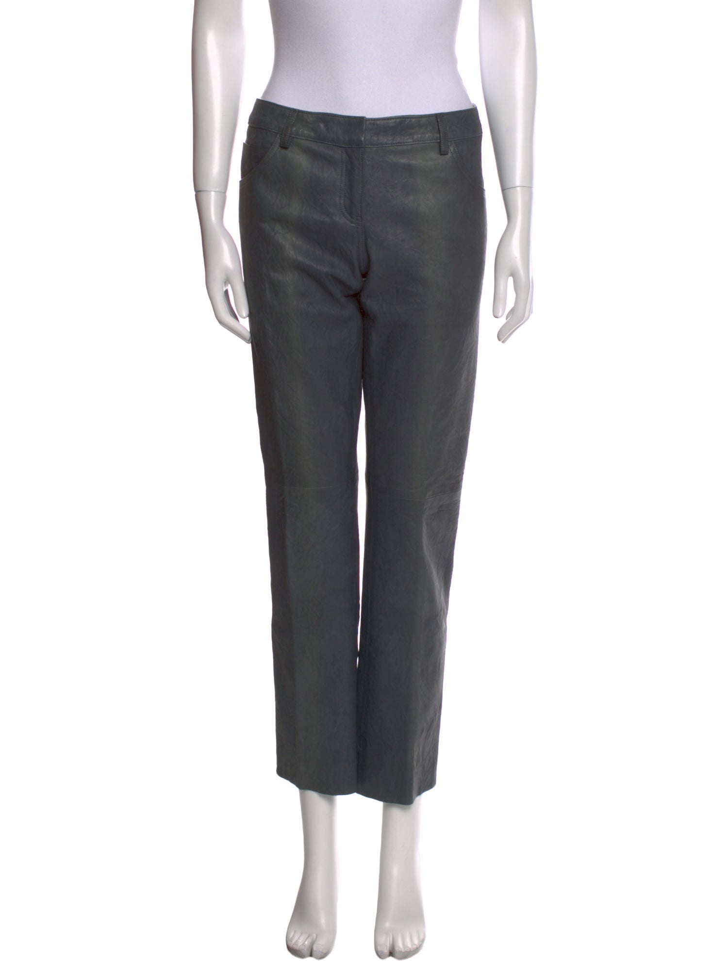 The Row Leather Straight Leg Pants