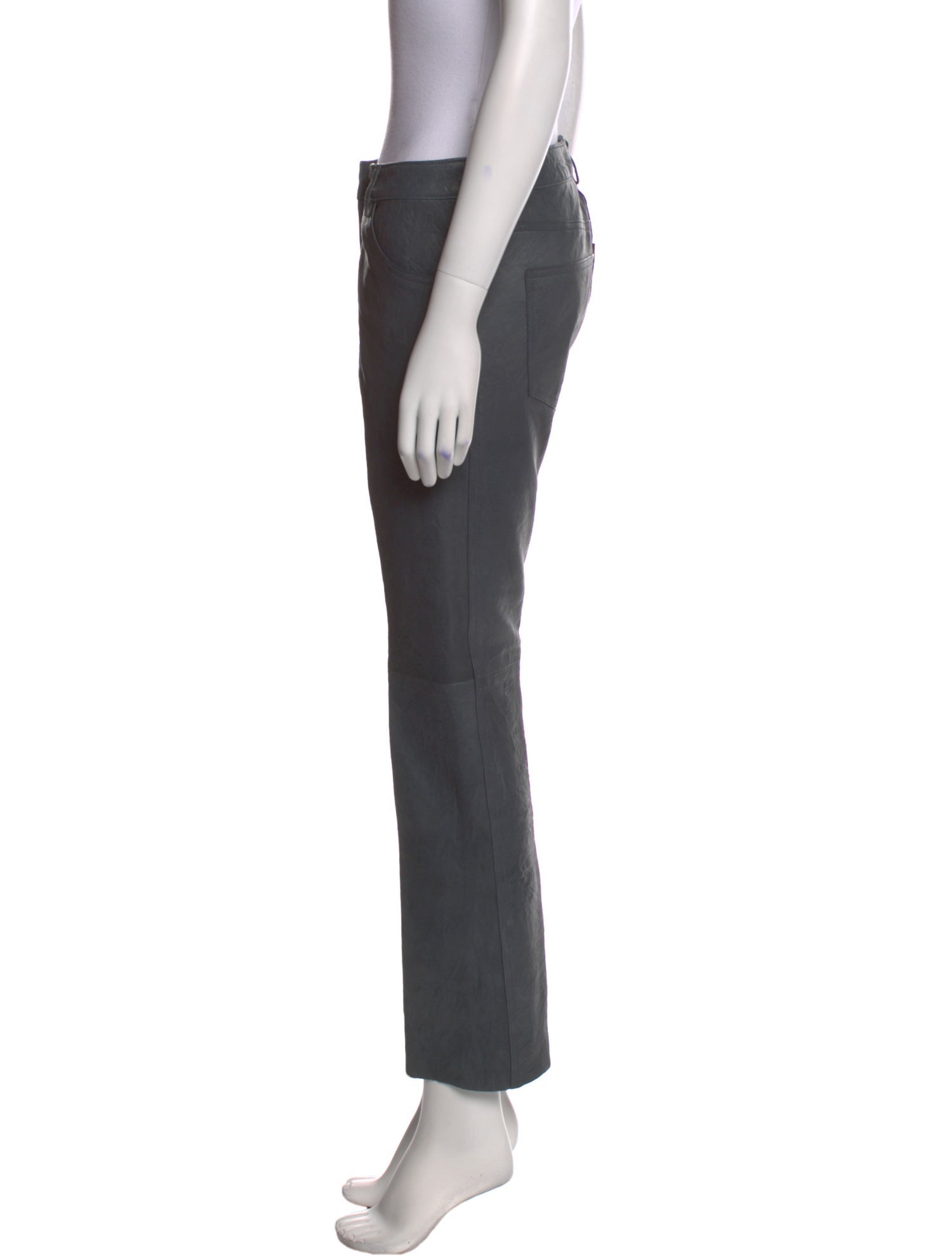 The Row Leather Straight Leg Pants
