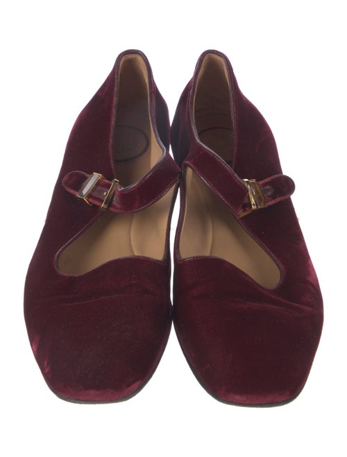 The Row Ava Velvet Mary Jane Flats