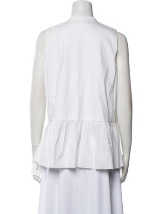 The Row Crew Neck Sleeveless Button-Up Top