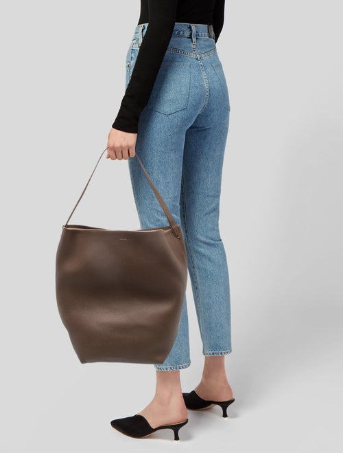 The Row Leather N/S Park Tote Large