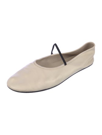 The Row Leather Mary Jane Flats