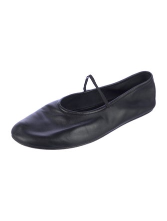 The Row Leather Mary Jane Flats