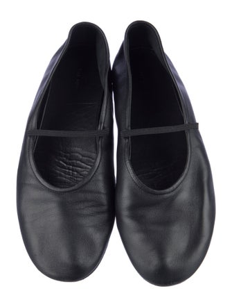 The Row Leather Mary Jane Flats