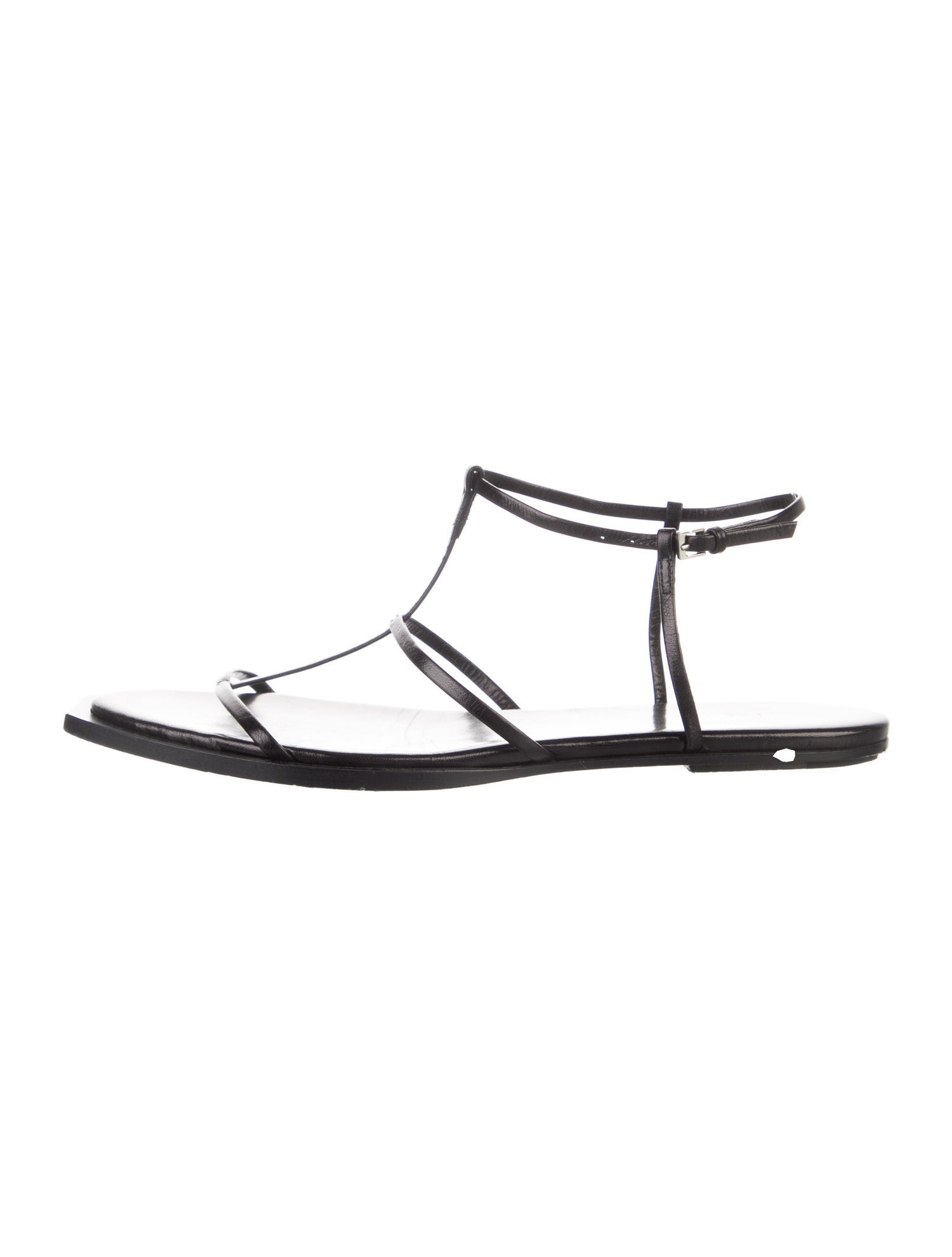 The Row T-Bar Leather T-Strap Sandals