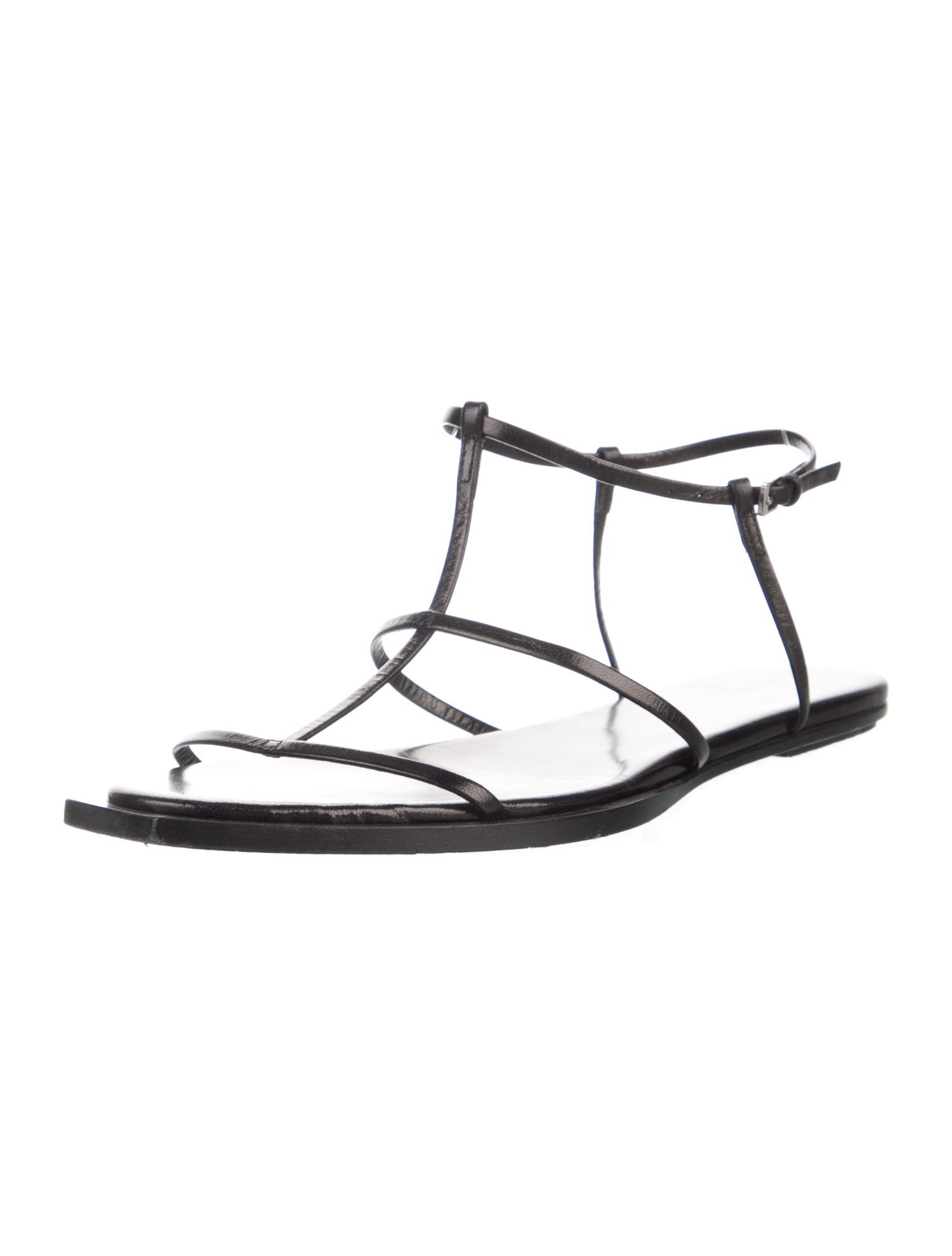 The Row T-Bar Leather T-Strap Sandals