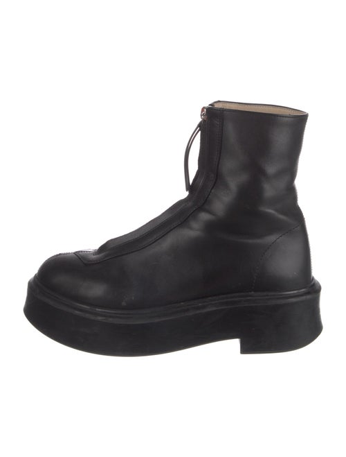 The Row Leather Combat Boots