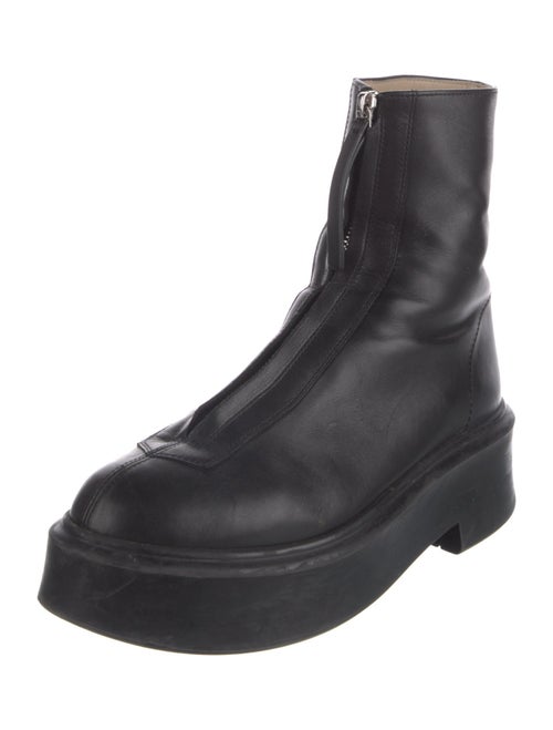 The Row Leather Combat Boots