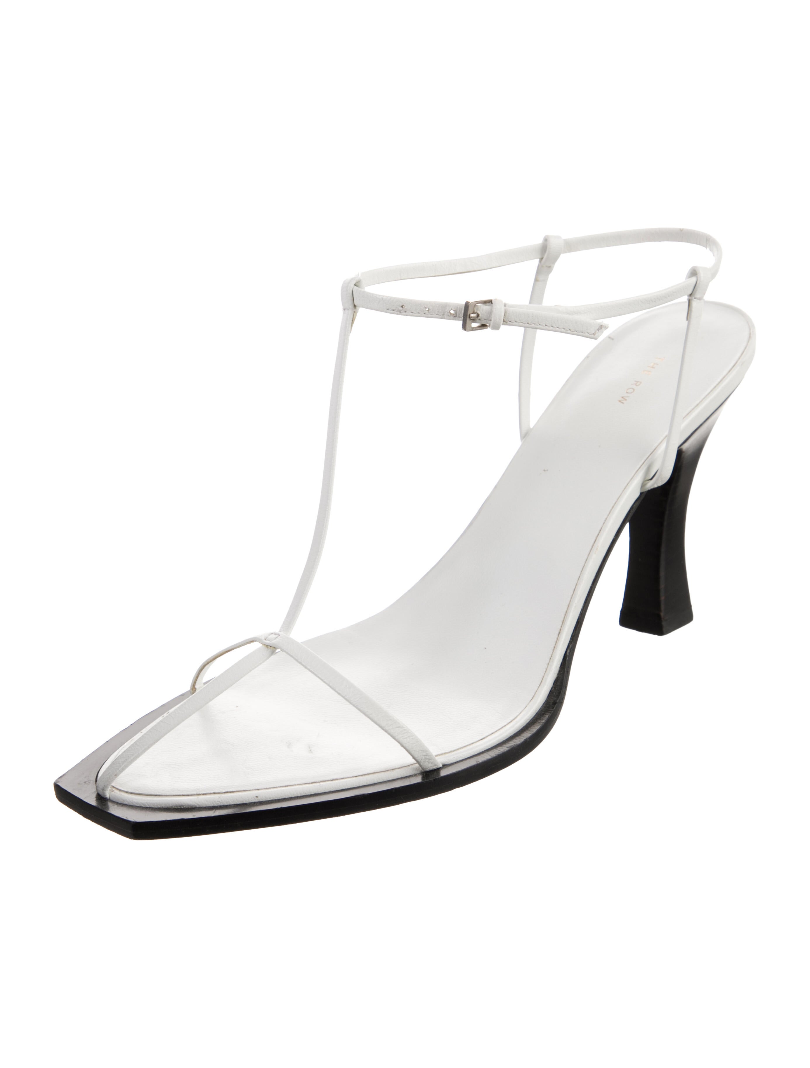 The Row T Bar Leather T-Strap Sandals