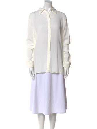 The Row Carlton Long Sleeve Button-Up Top