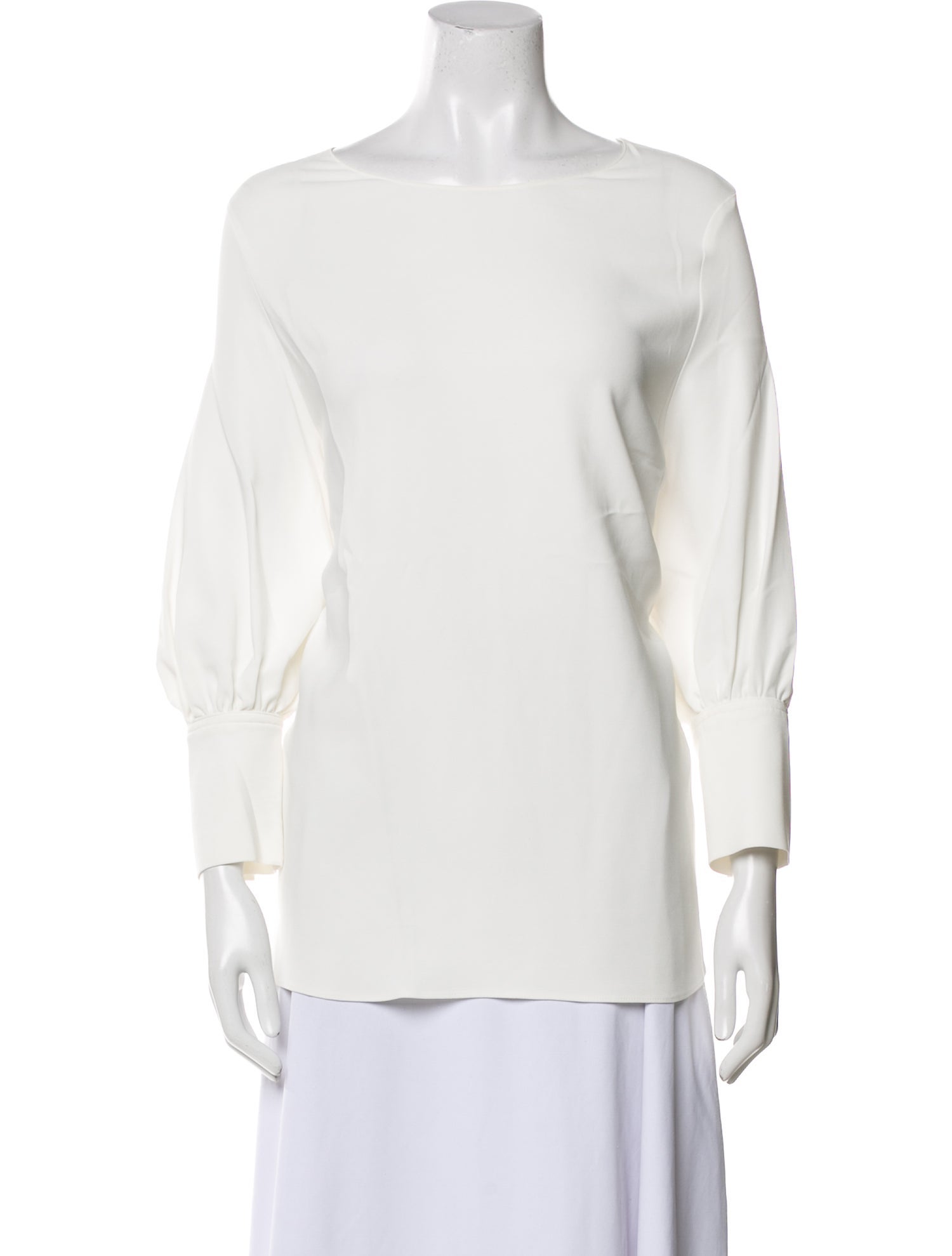 The Row Scoop Neck Three-Quarter Sleeve Blouse